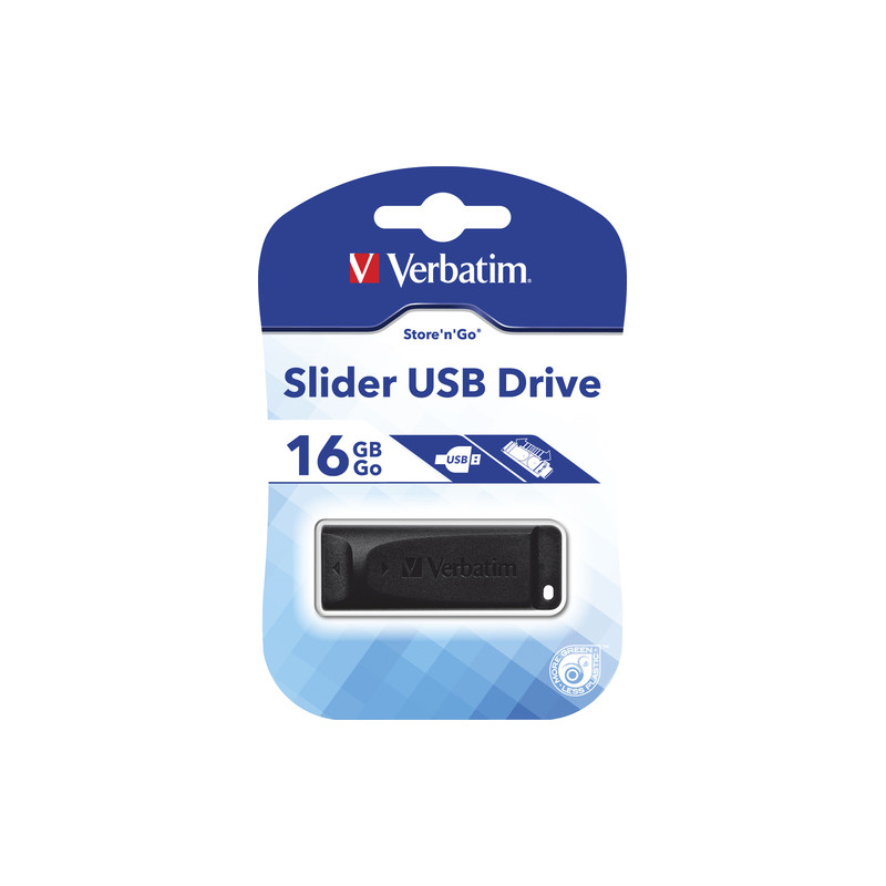 Pen drive 16gb verbatim store n go slider usb 2.0 [98696]