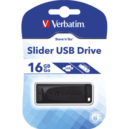 Pen drive 16gb verbatim store n go slider usb 2.0 [98696]