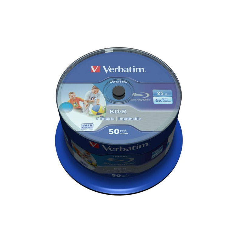 Confezione blu-ray disc bd-r verbatim 25gb 6x speed dl wide