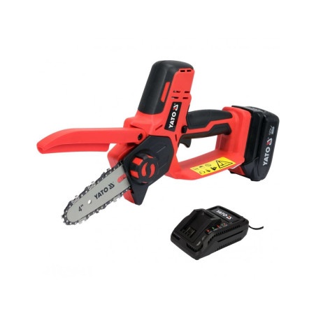 motosega yato yt-828135 a batteria 18v 2ah 3200rpm rosso/nero