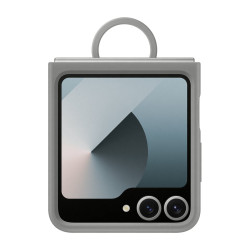 custodia samsung in silicone con anello per galaxy z flip6 grigio