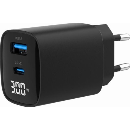 alimentatore gembird usb qc3.0 1xusb-c 30w nero [ta-uc-pdqc30lcd-bk-01]