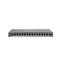 switch hikvision 16 porte gigabit ethernet 10/100/1000 grigio [ds-3e0516p-o]