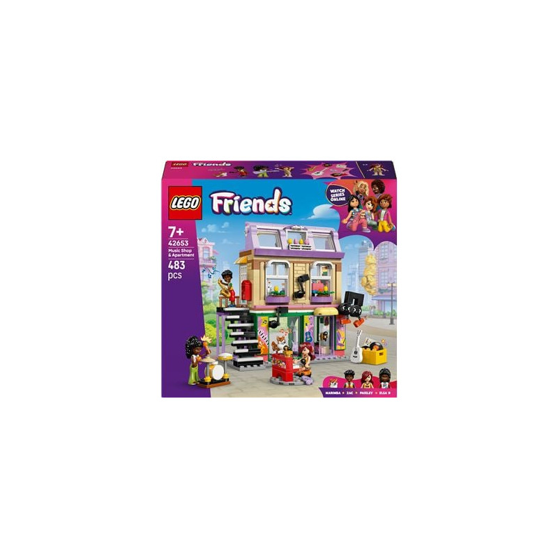 set di costruzione lego friends 42653 negozio di musica e appartamento