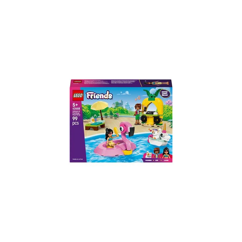 set di costruzione lego friends 42658 festa in piscina con unicorno