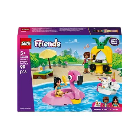 set di costruzione lego friends 42658 festa in piscina con unicorno