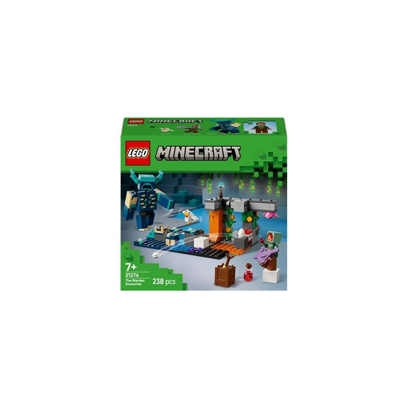 set di gioco lego minecraft 21274 l'incontro con il guardiano