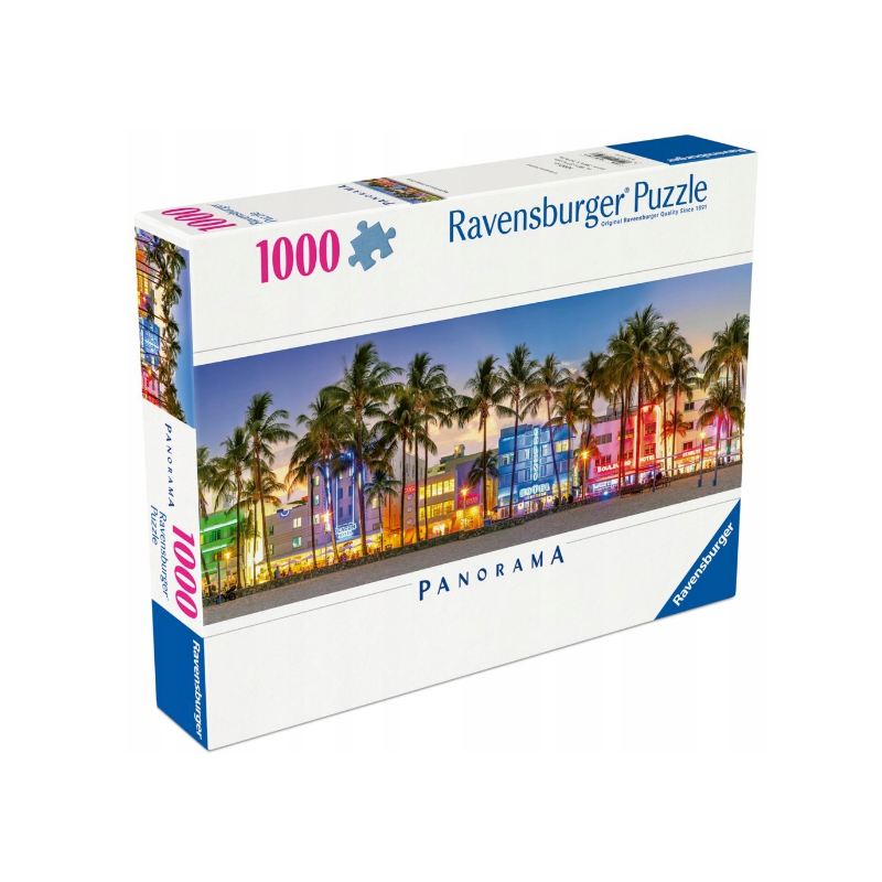 puzzle ravensburger panorama luci notturne su ocean drive multicolore
