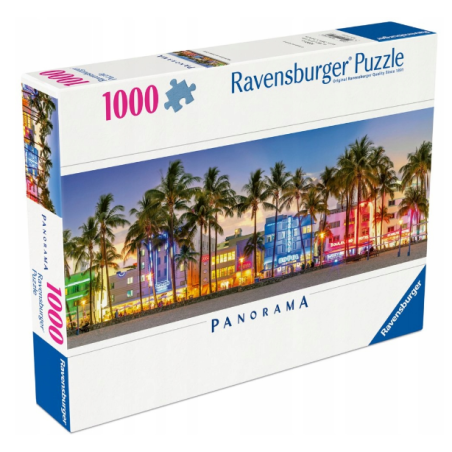 puzzle ravensburger panorama luci notturne su ocean drive multicolore