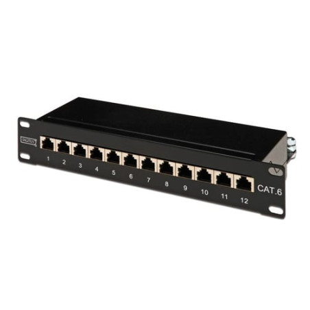 pannello cavi digitus 1he 12-port cat6 black [dn-91612s]