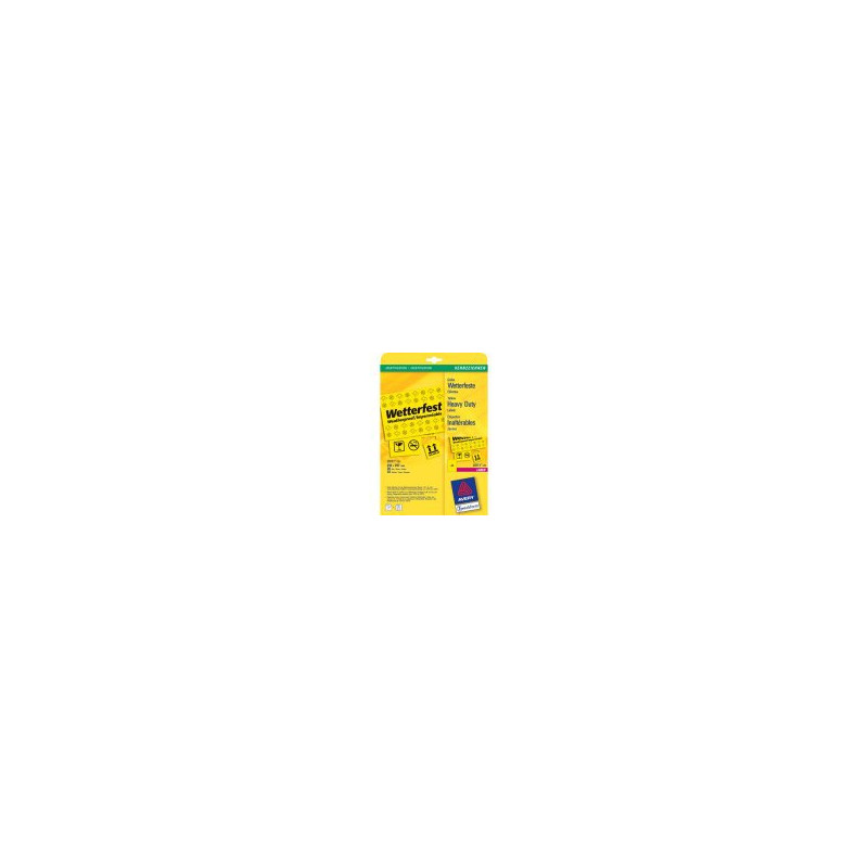 etichette in poliestere avery l6111-20 fogli giallo fluo 210x297mm