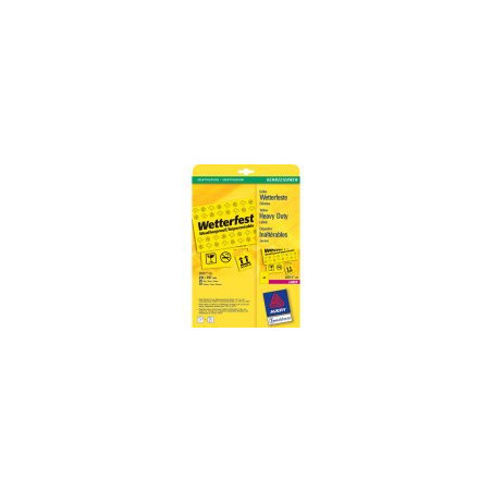 etichette in poliestere avery l6111-20 fogli giallo fluo 210x297mm