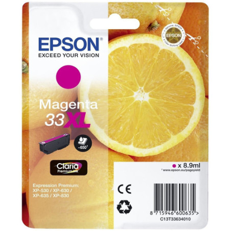 cartuccia epson 33xl - 8.9ml - xl - magenta [c13t33634022]
