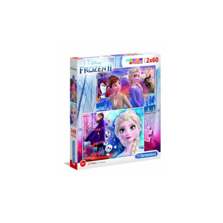 puzzle clementoni disney frozen ii super color 2 x 60pz multicolore