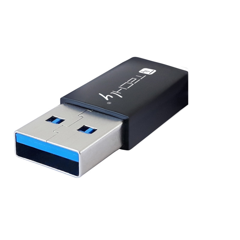 adattatore techly usb-a 3.0 maschio a usb-c femmina nero