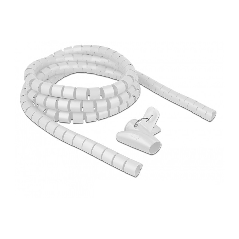 guaina copricavi a spirale delock 2,5 m x 15 mm bianco [18839]
