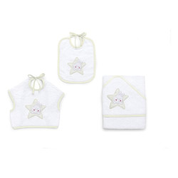 set bavaglini spugna italbaby stella 3pz avorio