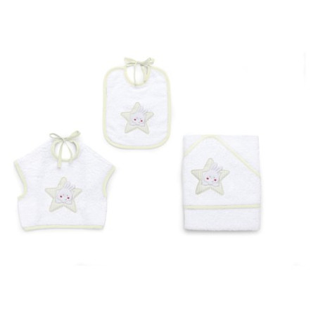 set bavaglini spugna italbaby stella 3pz avorio
