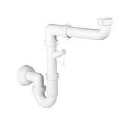 Sifone lavelli salvaspazio 1 via bianco polipropilene [goplast ]