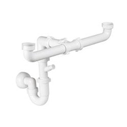 Sifone lavelli salvaspazio 2 vie bianco per lavatrice [goplast ]