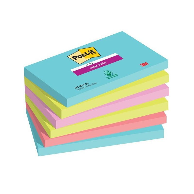 foglietti adesivi post-it super sticky note 127x76mm 6x90 fogli
