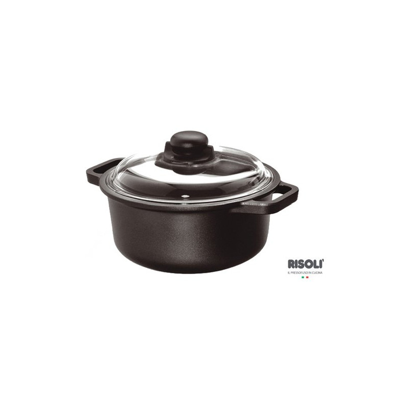 Casseruola per induzione risoli 2 manici con coperchio cm 24 [risoli]