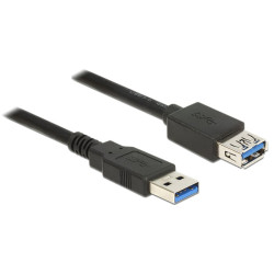 cavo usb delock usb a 3.0 3.1 gen 1 m/f 1m nero [85054]