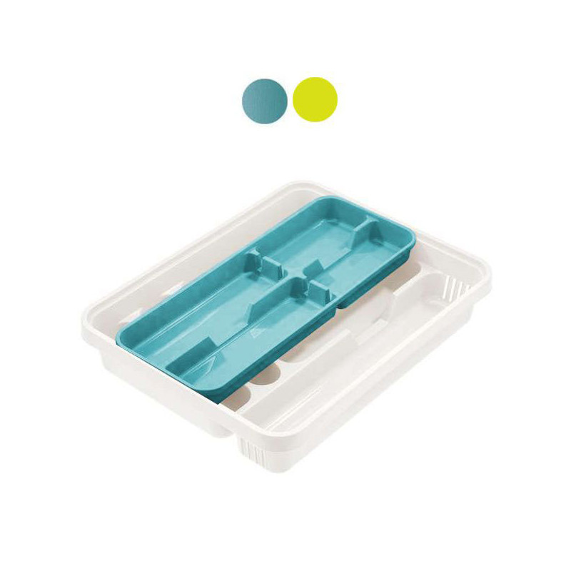 portaposate tontarelli mixy 6+2 scomparti bianco/verde [8071122-abx]