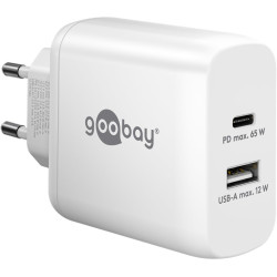 caricatore rapido goobay doppio usb-c bianco [65410]