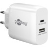caricatore rapido goobay doppio usb-c bianco [65410]