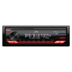 autoradio jvc bluetooth/am/fm/mp3/sd/usb/aux 4x50w rosso [kdx-282bt]