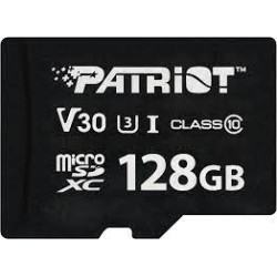 128gb scheda micro sdxc patriot vx 90/80 mbs v30 u3 uhs-i nero