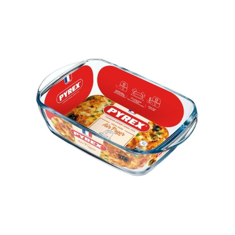 pirofila pyrex 215b100 7648 air fryer rettangolare in vetro 23x15cm