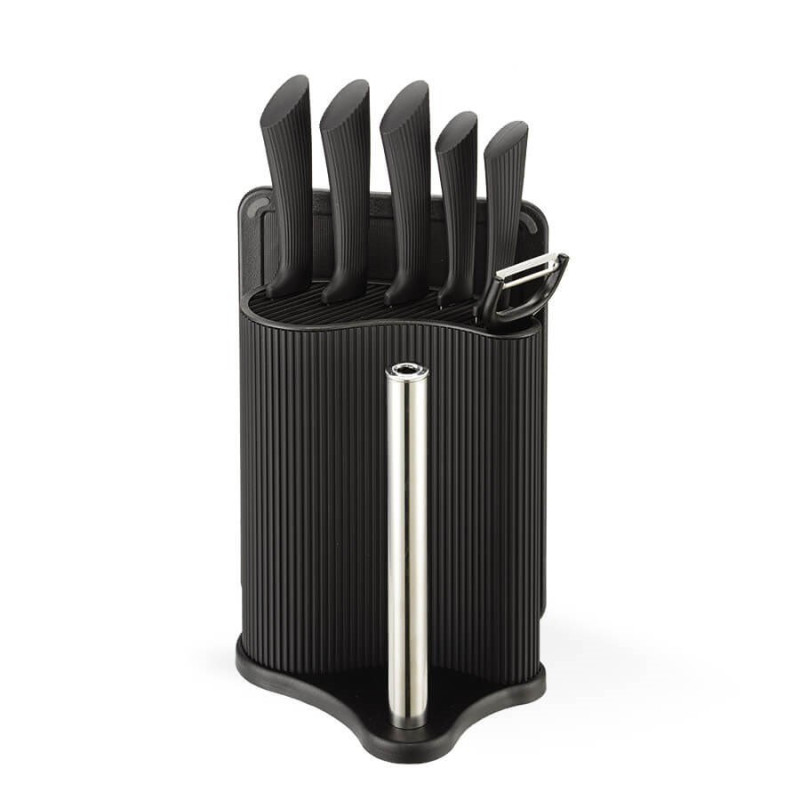 set di coltelli maestro mr-1413 nero 8pz [mr-1413-black]