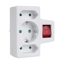 presa di corrente maclean mce215 plug 1x16a 2x2.5a schuko bianco