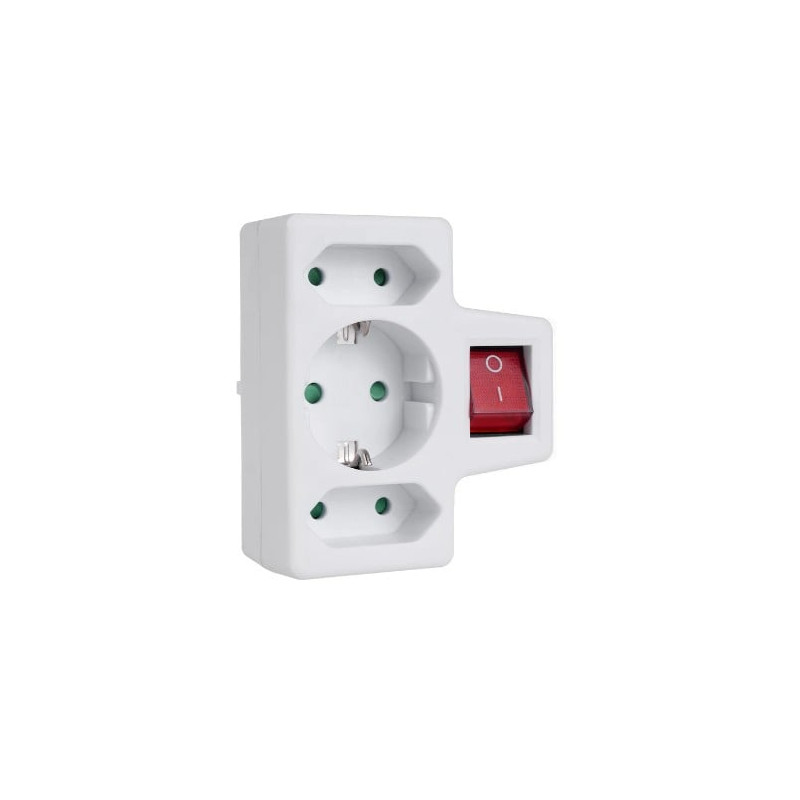 presa di corrente maclean mce215 plug 1x16a 2x2.5a schuko bianco