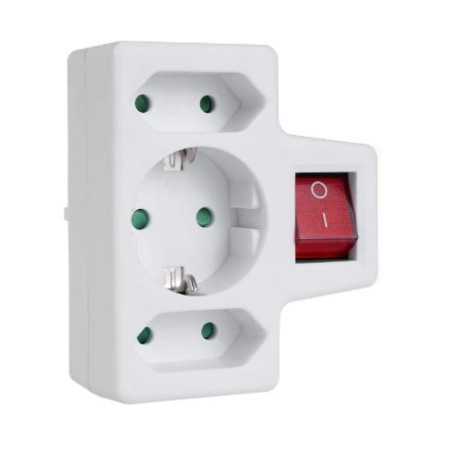 presa di corrente maclean mce215 plug 1x16a 2x2.5a schuko bianco