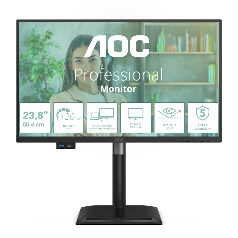 monitor led 23.8'' aoc 24p4cv ips fhd 1920x1080p 4ms classe