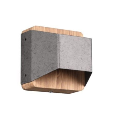 applique a led trio arino 4.3w 430lm 3000k legno-grigio argento