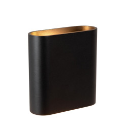 applique da parete a led lucide atila 2x5w 2700k 200lm ip54 nero