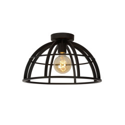 plafoniera a led lucide dikra e27 60w ip20 40cm nero [76164/40/30]