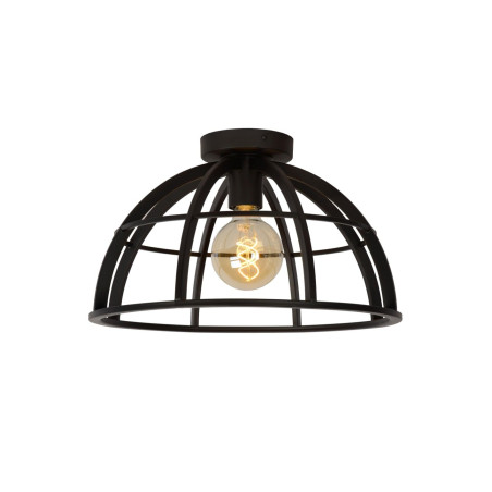 plafoniera a led lucide dikra e27 60w ip20 40cm nero [76164/40/30]