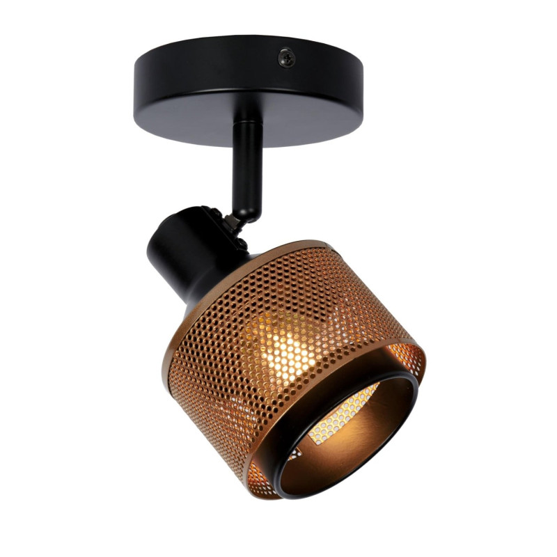 faretto da soffitto lucide rafa e14 ip20 nero/oro [77980/01/30]