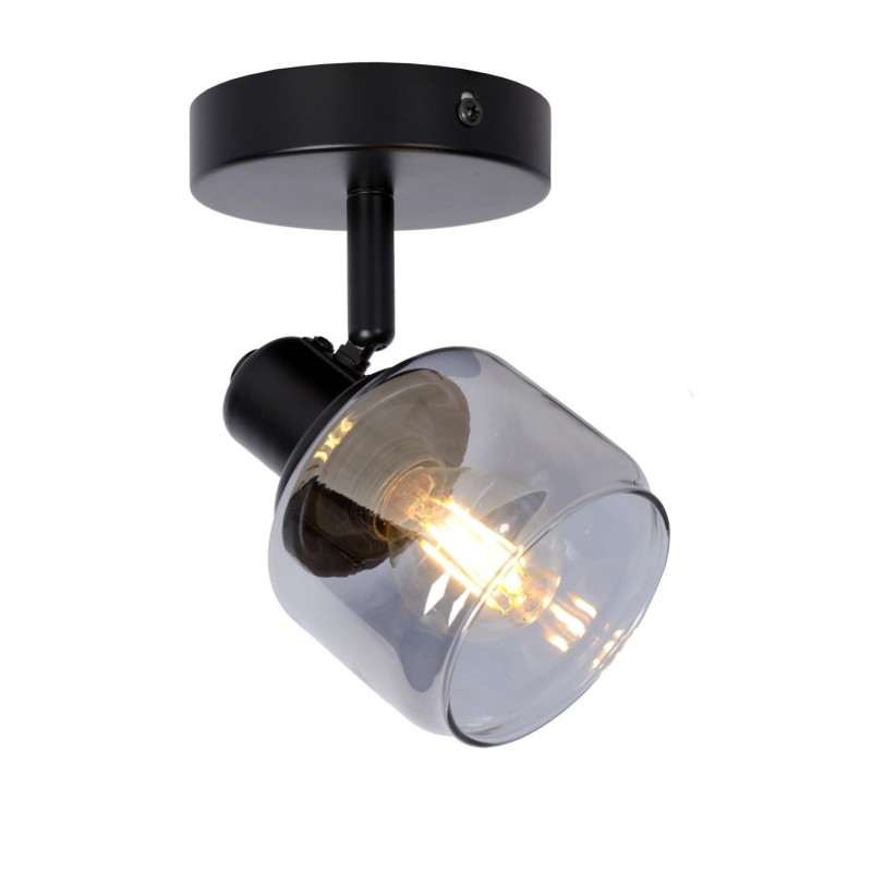 faretto da soffitto lucide bjorn e14 ip20 nero opaco/fumo [77979/01/30]