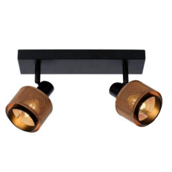 faretto da soffitto lucide rafa 2xe14 ip20 nero/oro [77980/02/30]