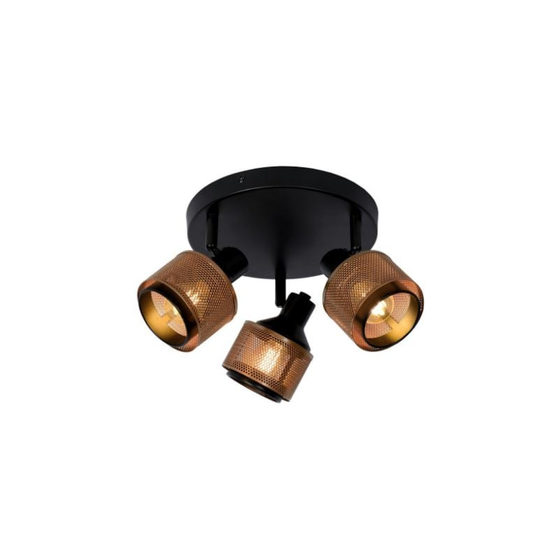 faretti da soffitto lucide rafa 3xe14 ip20 nero/oro [77980/13/30]