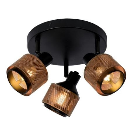 faretti da soffitto lucide rafa 3xe14 ip20 nero/oro [77980/13/30]