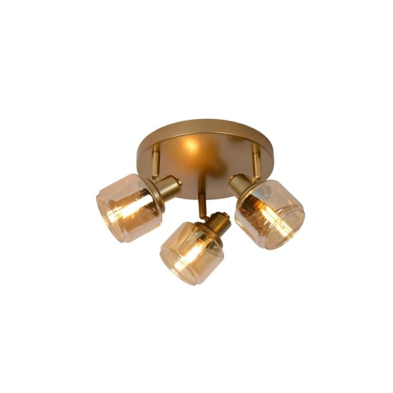 faretto da soffitto lucide bjorn 3xe14 40w ip20 oro opaco/ottone