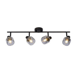 faretti da soffitto lucide bjorn 4xe14 40w ip20 nero opaco/fumo [77979/04/30]