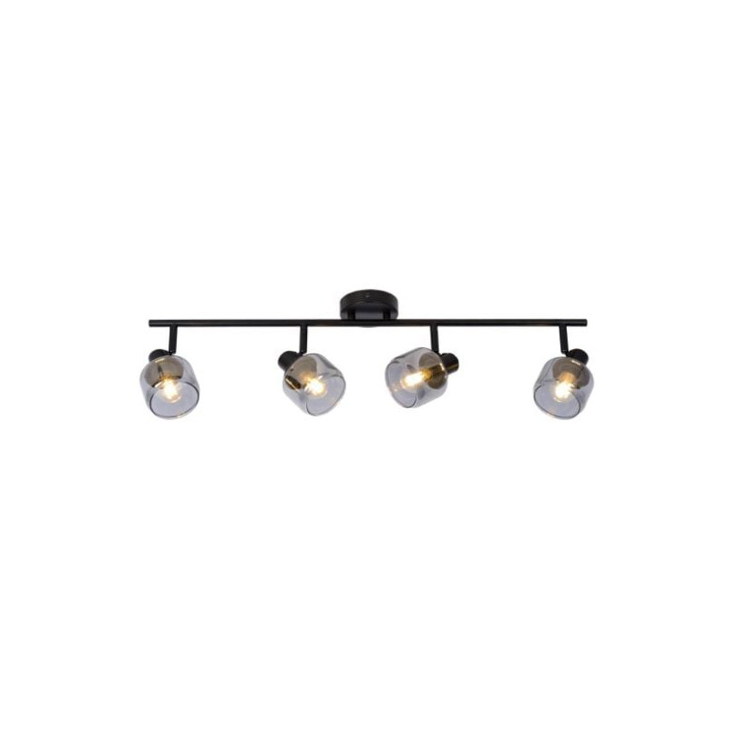 faretti da soffitto lucide bjorn 4xe14 40w ip20 nero opaco/fumo [77979/04/30]